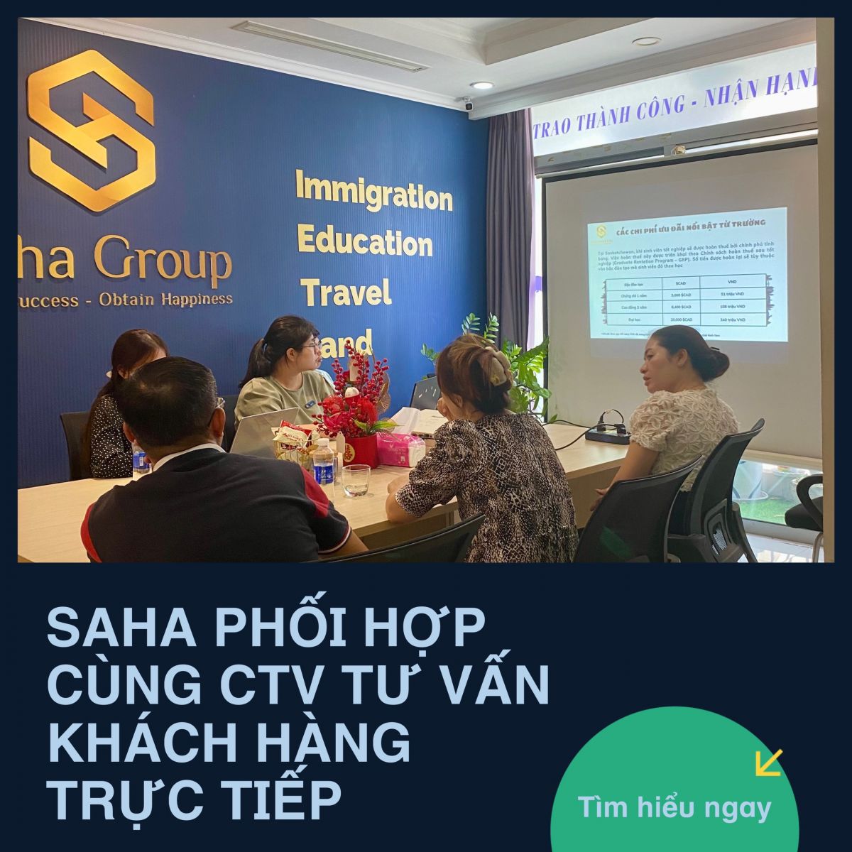 SAHA Phối Hợp Cùng CTV Tư Vấn Khách Hàng Trực Tiếp